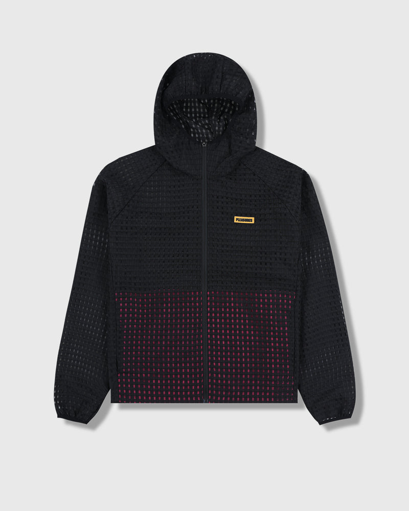 PLEASURES SYSTEM PLAID HOODED JACKET BLACK - Tôpette Skateboards & Lifestyle